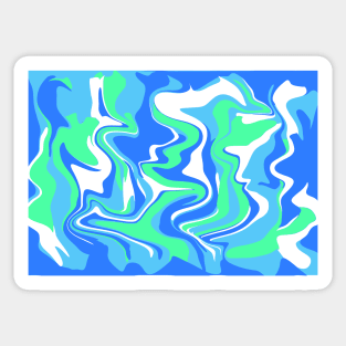 Abstract Marble Swirl Texture - Ocean Tones Inspired Organic Flow Sticker